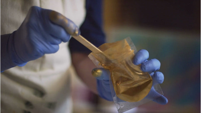 Gold Ore Mica Powder Being Placed Into Resin 